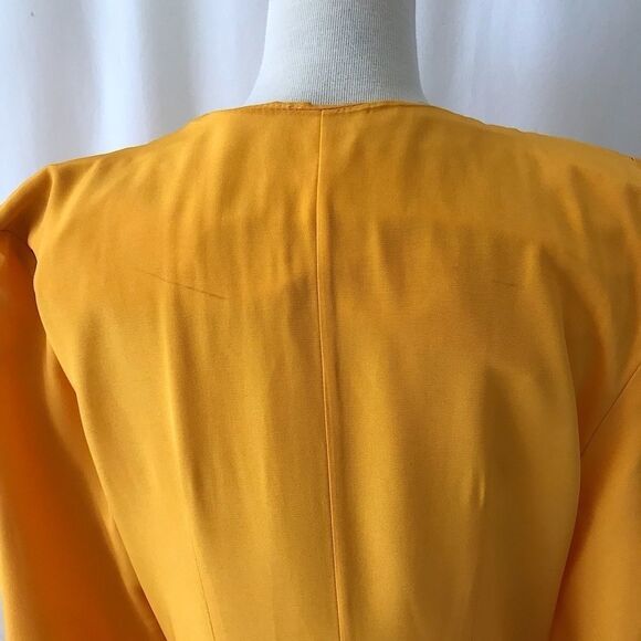 Vintage 80s Algo yellow trench jacket dress size 9 - Picture 9 of 11